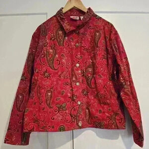Vintage Chicos Paisley Patterned Lightweight Jacket